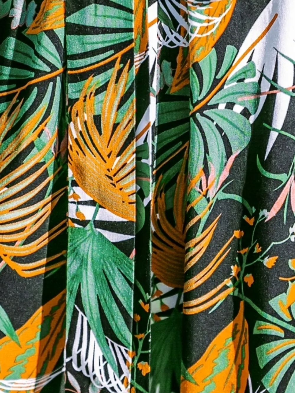 Cupshe Tropical Leaf Print Wide-Leg Pants, Size XL - Picture 6 of 6